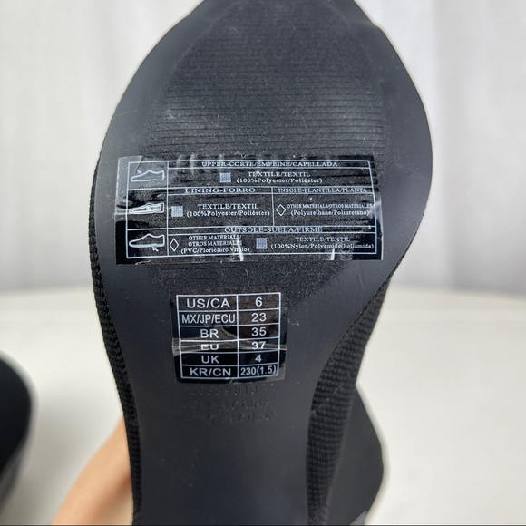 🚫SOLD🚫 NWT Black Peep Toe Stiletto Ankle High Heels Stretchy Sock Style - Picture 10 of 16